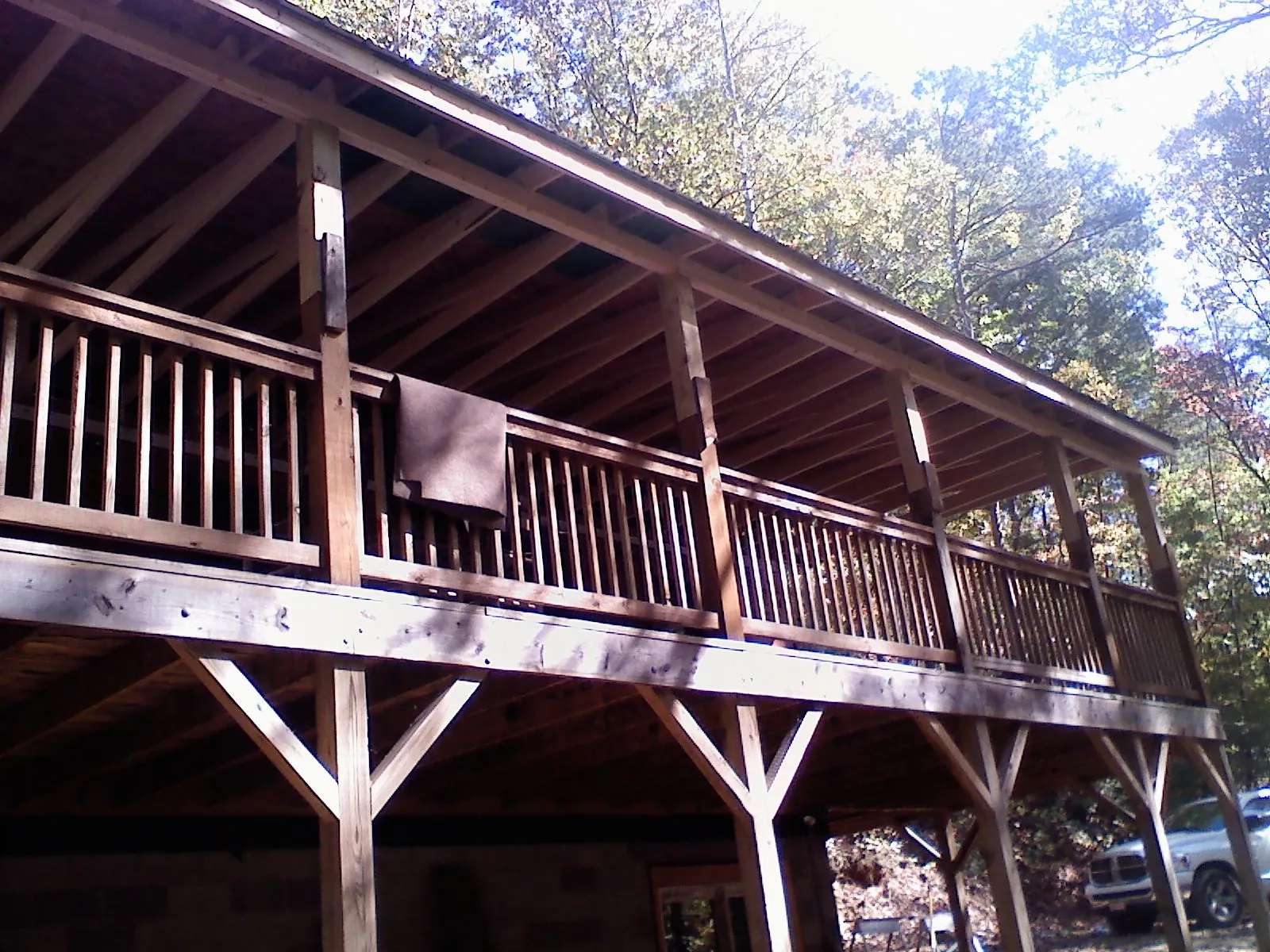 Timber framing under a new elevated porch and deck — Roof Leak Repair in Colusa by Roofing Brothers